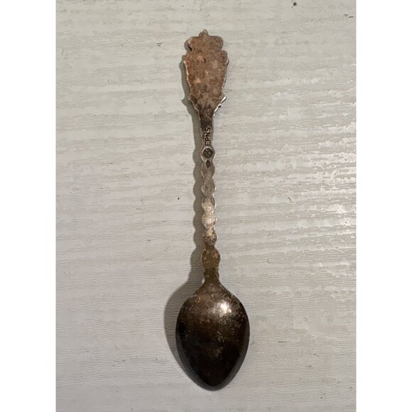 Vintage Italy Souvenir Spoon Enamel Crest Twisted Handle EPNS Silver Plate - Picture 5 of 7